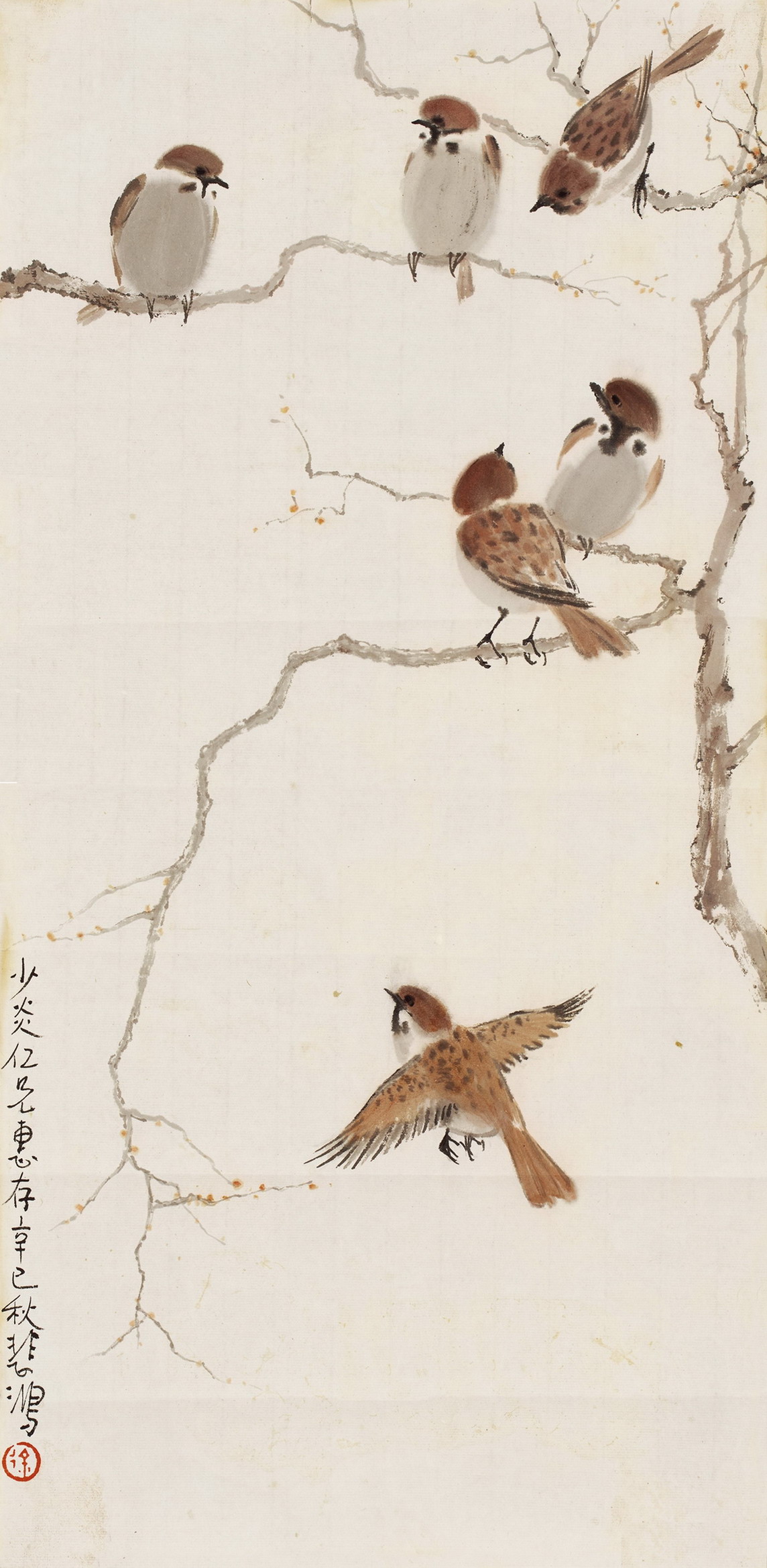 国画八骏图奔马马到成功办公室字画客厅书画作品徐悲鸿麻雀国画
