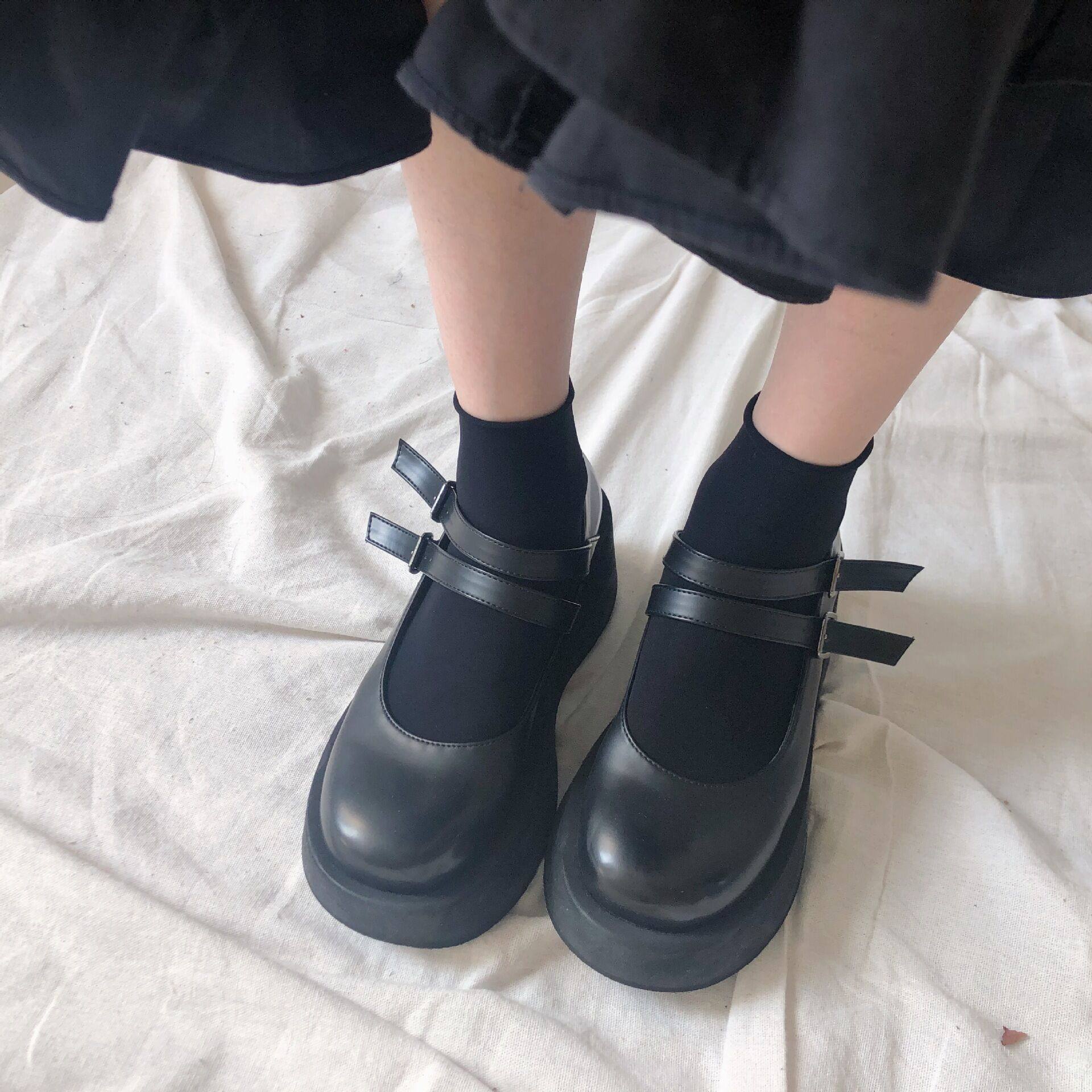 四季可穿不透天鹅绒小腿经典百搭jk黑白中筒中筒袜