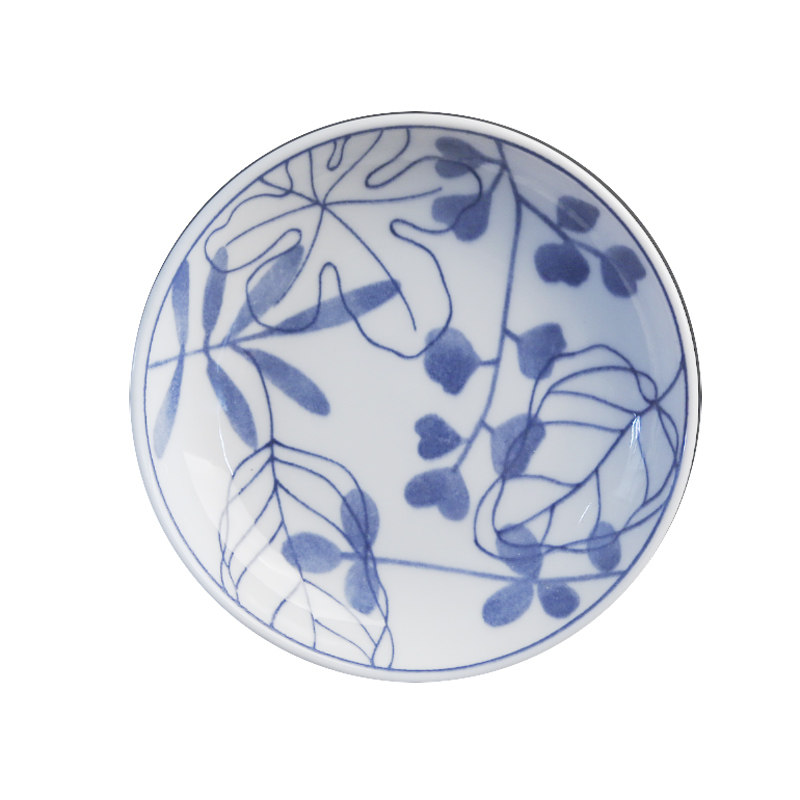 青花小碟碟子家用蘸碟健康釉下彩陶陶瓷花纹碟