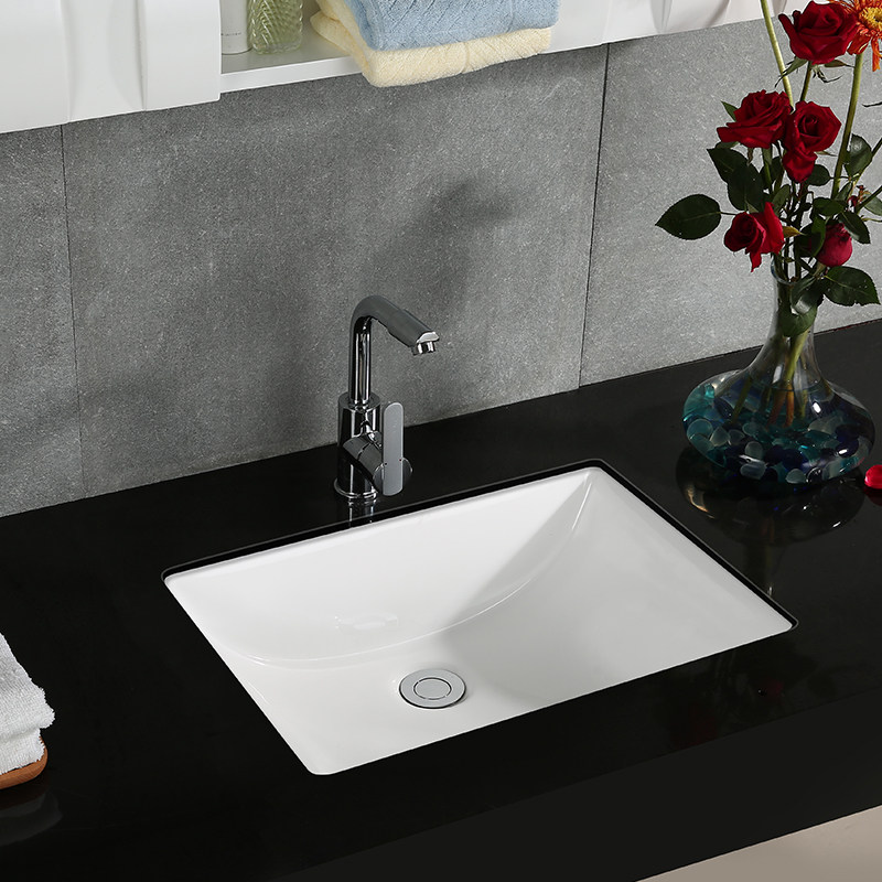 惠达卫浴台下盆嵌入式洗手盆椭圆陶瓷洗脸盆方形卫生间面盆石下盆