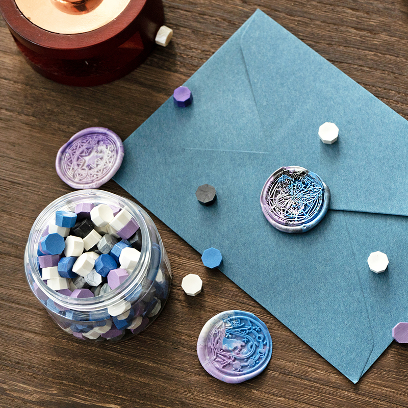 复古火漆蜡粒印章封蜡封印信封请柬喜帖礼盒装火八角形瓶装180颗