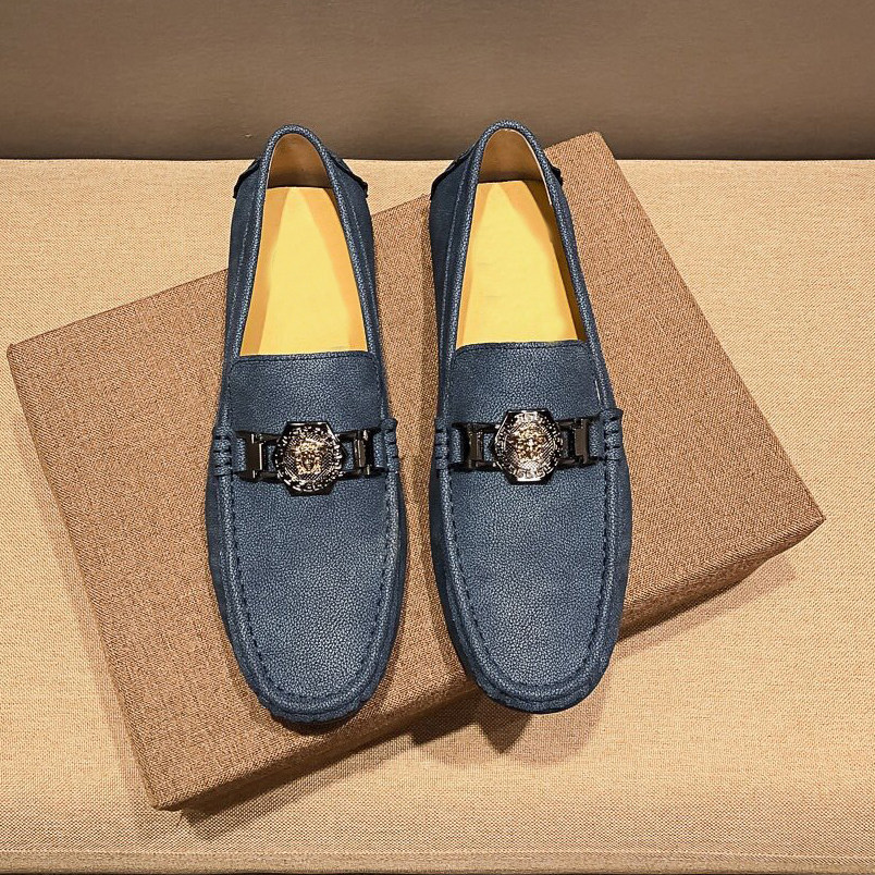 豆豆欧洲站潮牌酷奇男士秋冬季牛皮商务休闲皮鞋乐福鞋(豆豆鞋)