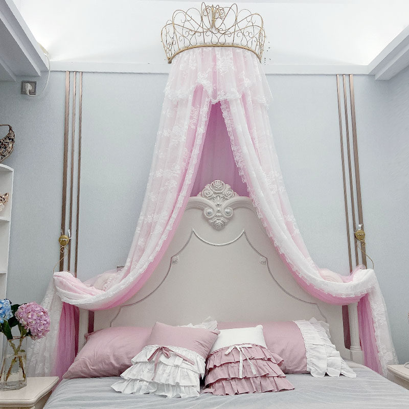 北美酒店公主装饰蕾丝床头客栈主题轻奢床帘床幔