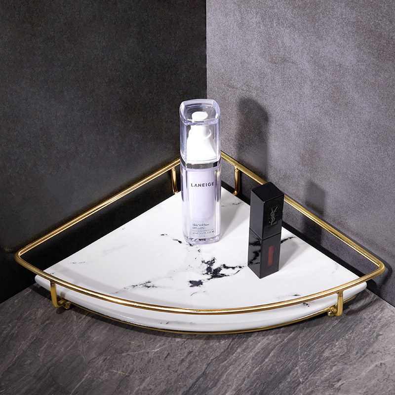 黑色浴室洗漱台墙角三角置物架