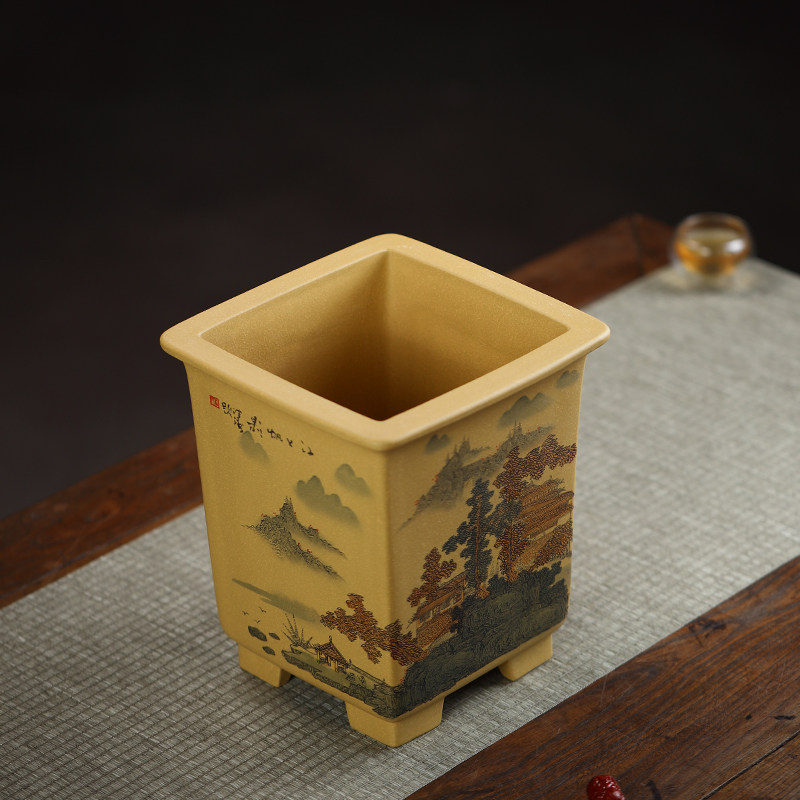 花盆宜兴高端精品君子兰紫砂2021新款潘涛段手工花盆