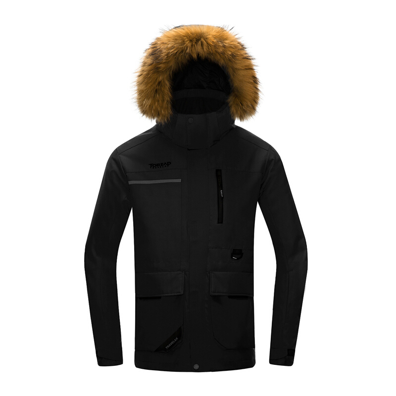 探路者羽绒服男冬季户外男士防风加厚保暖派克服女工装外套男款