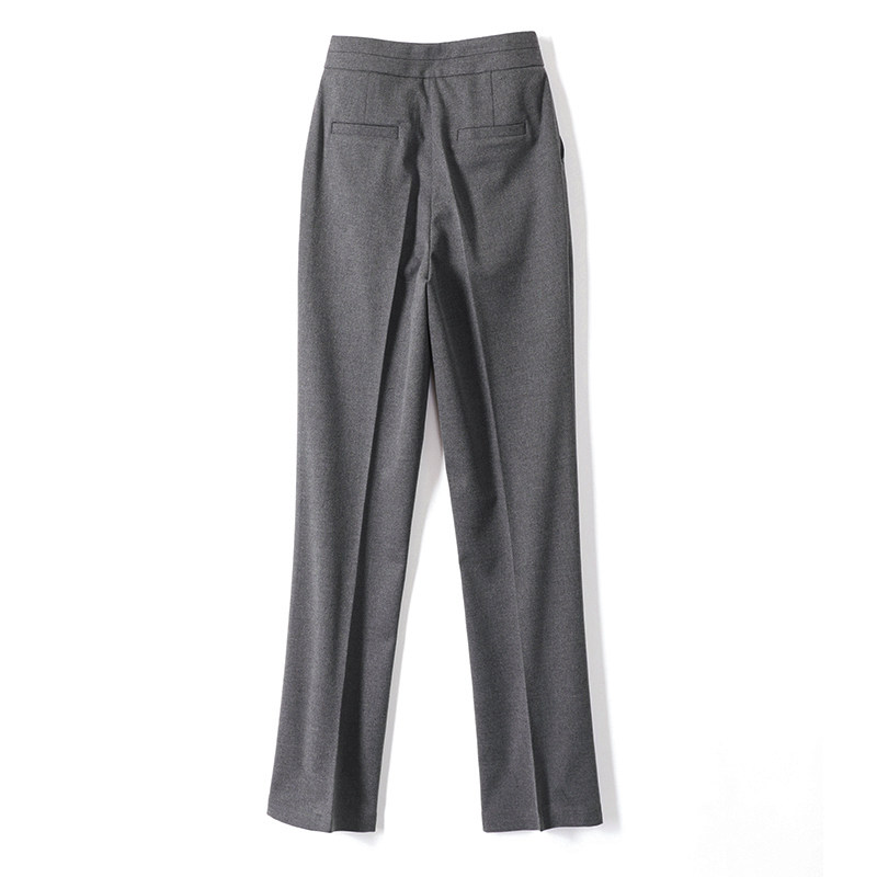 裤子女年新款灰色显瘦显高直筒微微微喇百搭休闲裤