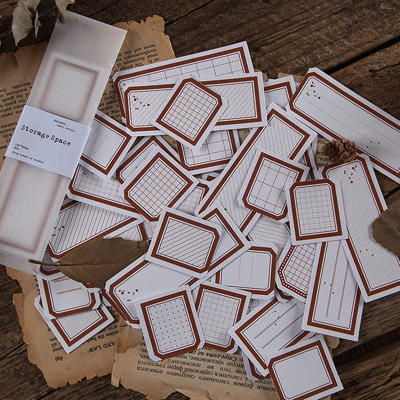 陌境框格装饰手账标签分类边框储物复古贴纸便签本