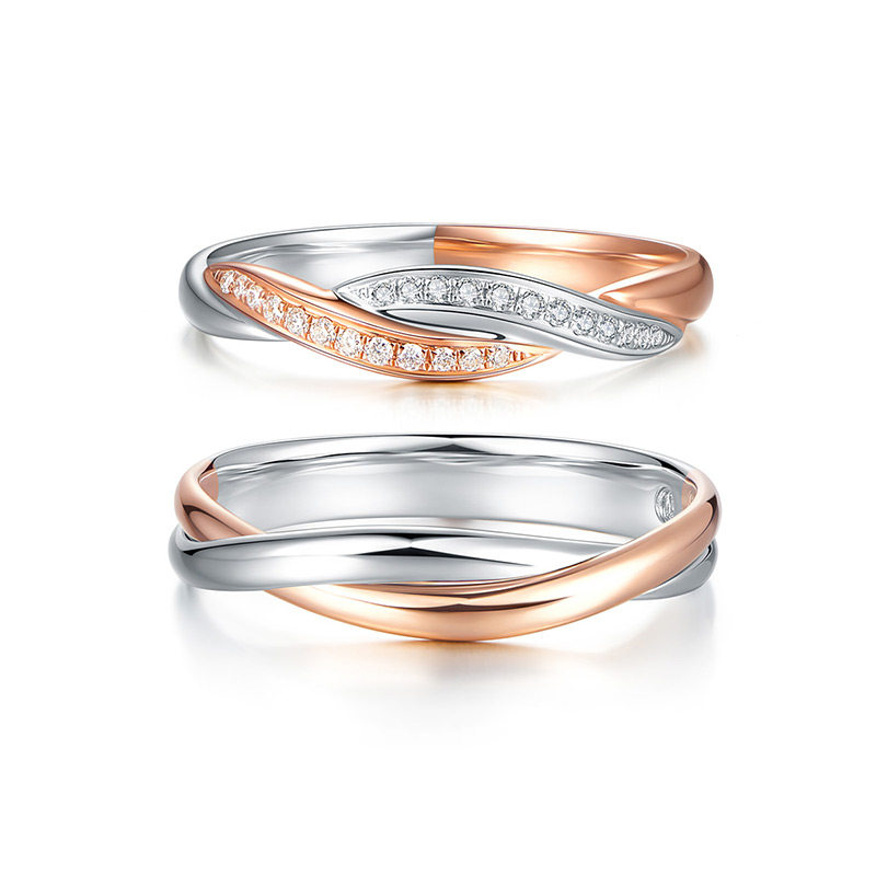 mclon钻石结婚女款钻男戒排情侣戒指镶嵌金镶嵌手饰