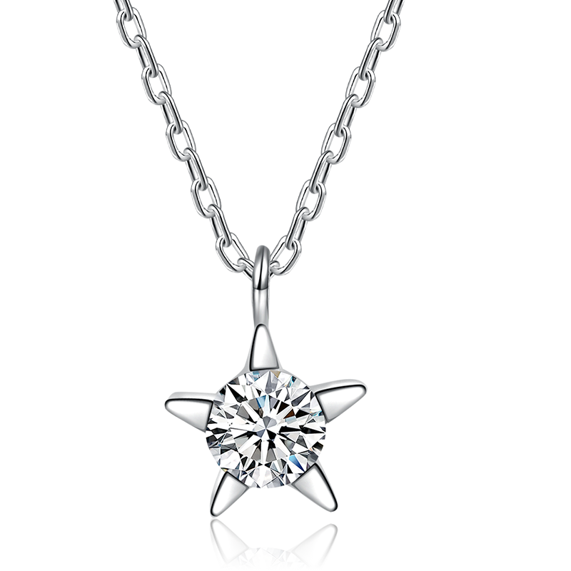 钻石曼卡龙星光玫瑰金钻石项链新款18k彩金锁骨颈饰