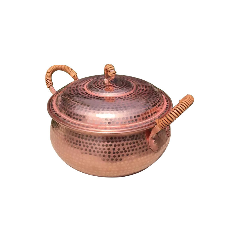 纯手工双耳木炭火锅餐具砂锅加厚紫铜锅炖铜锅纯铜锅铜汤锅燃气