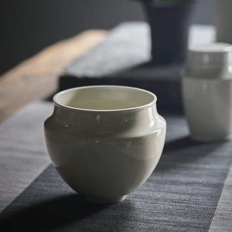 手工陶瓷建水大号草木灰茶渣斗日式茶道功夫功夫茶茶道