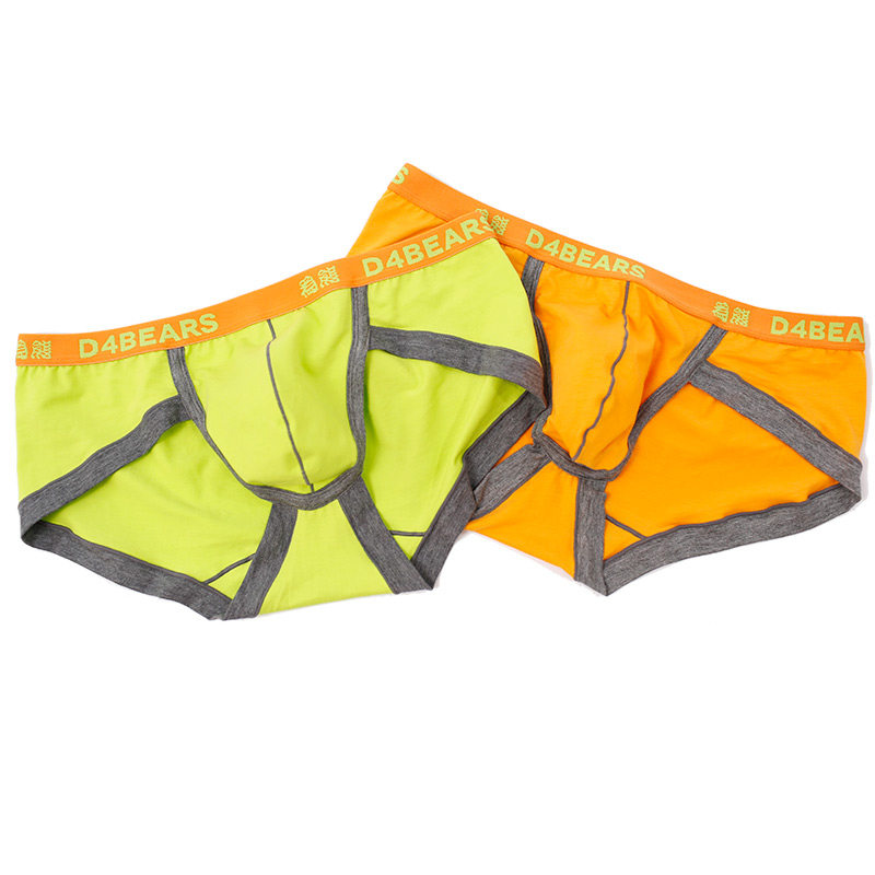 为熊设计纯棉大码男士熊爪凸撞色机器胖熊印花男三角内裤