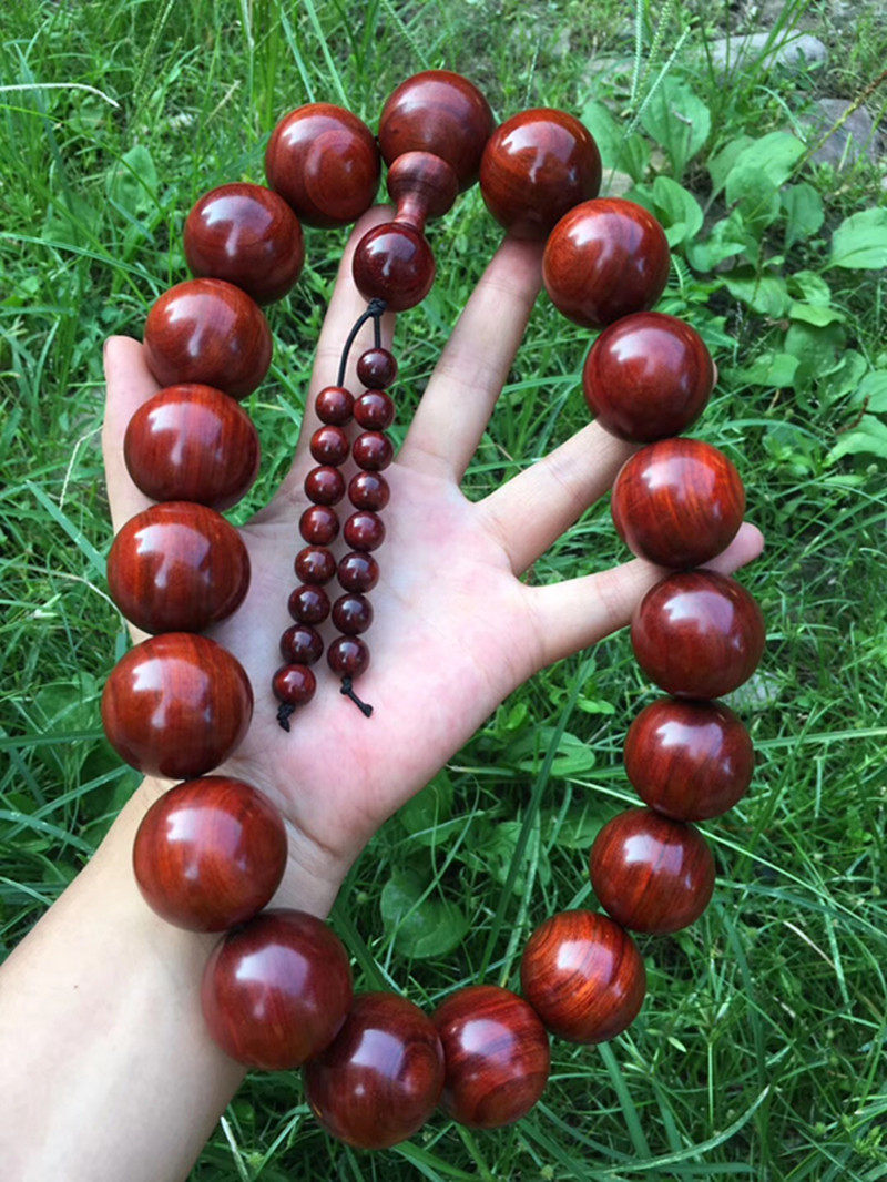 非洲小叶紫檀珠子19颗红木手串佛珠手持车挂佛珠