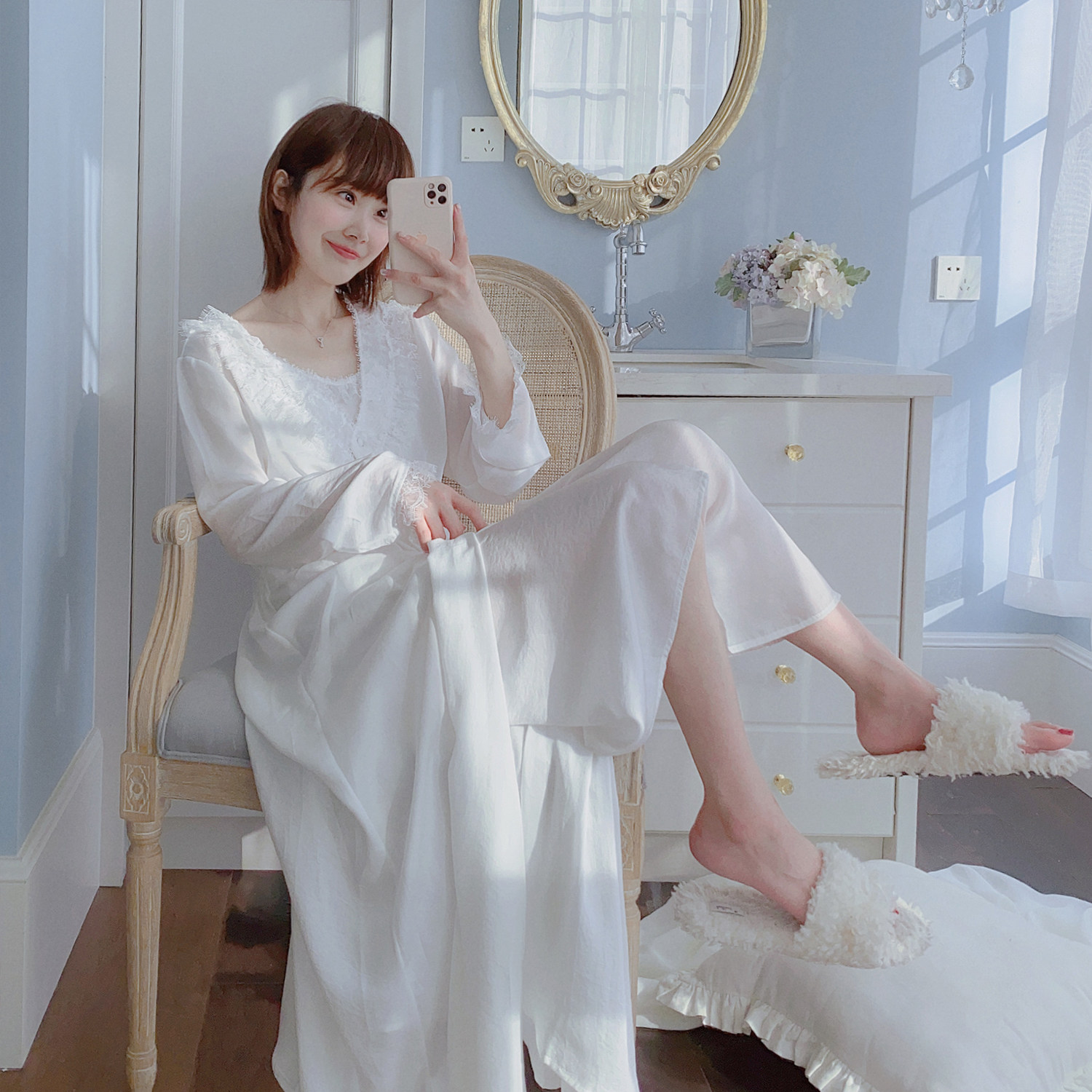 蕾丝蜜糖吊带睡裙两件件套性感睡衣春夏家居服睡裙