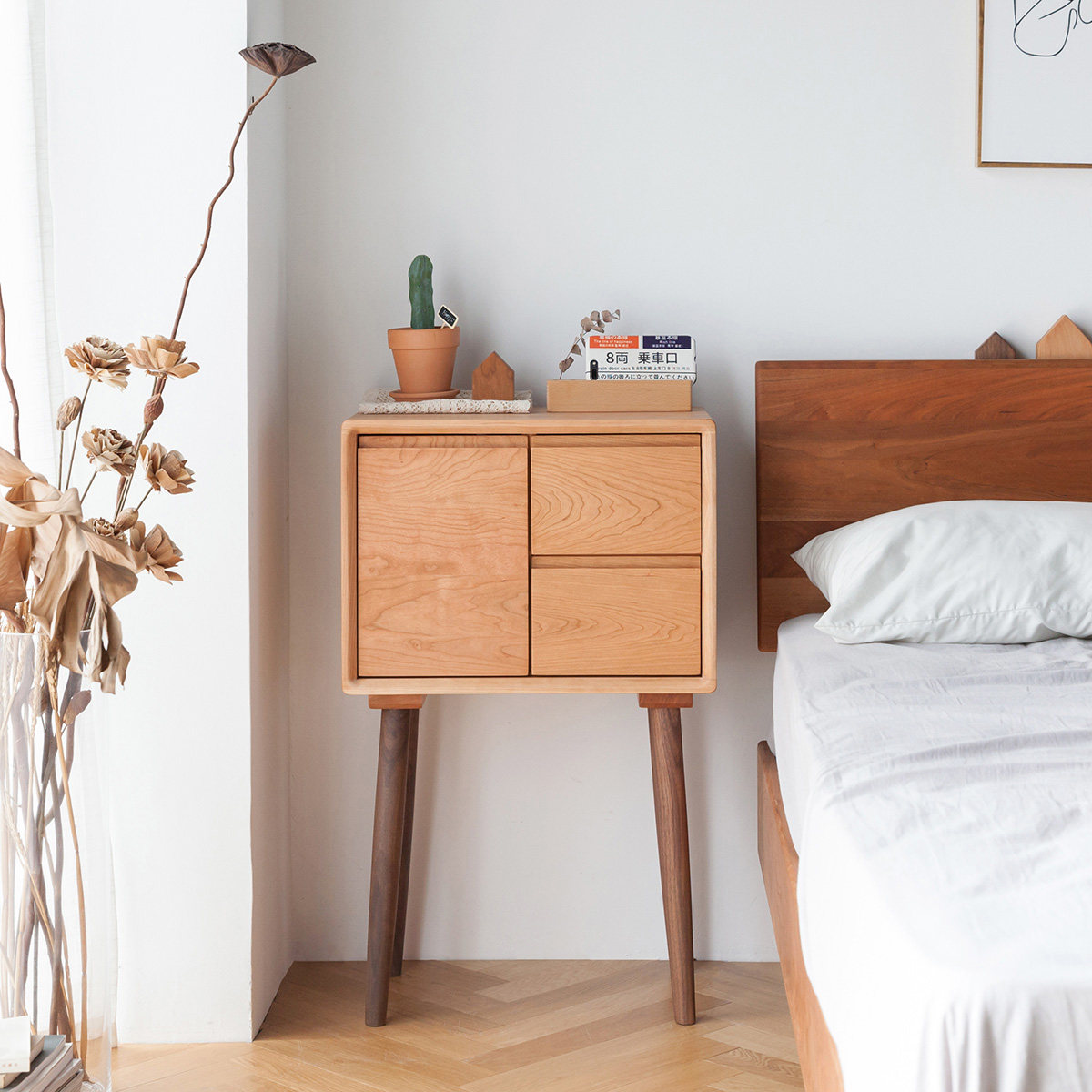 及木日式原木简约设计榉木白橡黑胡桃收纳实木其它柜类