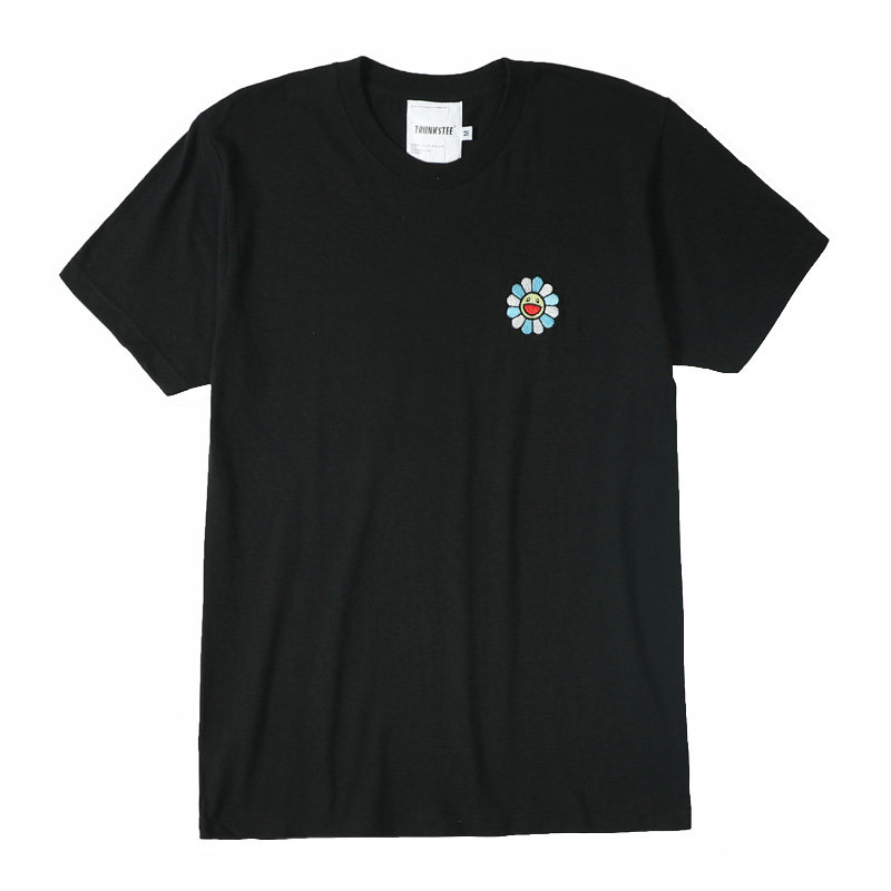 正品现货trunks太阳花短袖刺绣经典黑白白粉情侣t恤