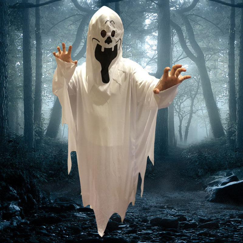 万圣节儿童服装吸血鬼白色幽灵成人演出服僵尸恶魔死神服饰