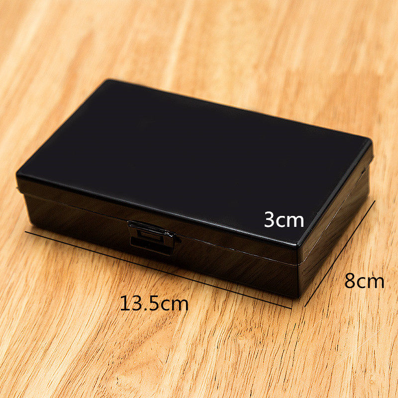 黑色塑料盒子长方形有盖避光收纳医用遮光储物盒桌面收纳盒