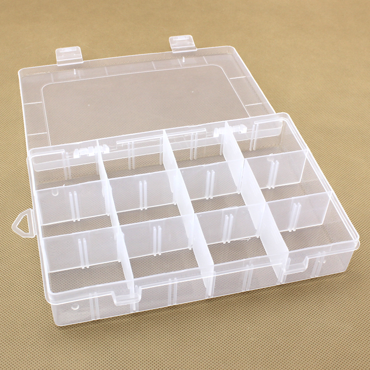 12格透明塑料格子收纳首饰零件五金工具整理样品首饰盒