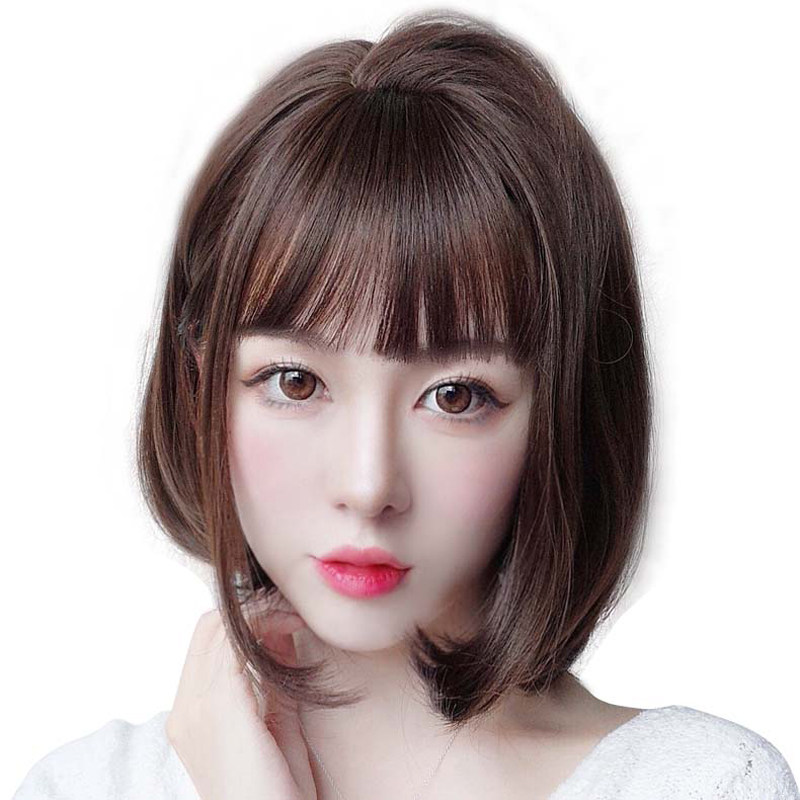 假发短发bobo头内韩国空气刘海短卷发修脸蓬松日常整顶假发