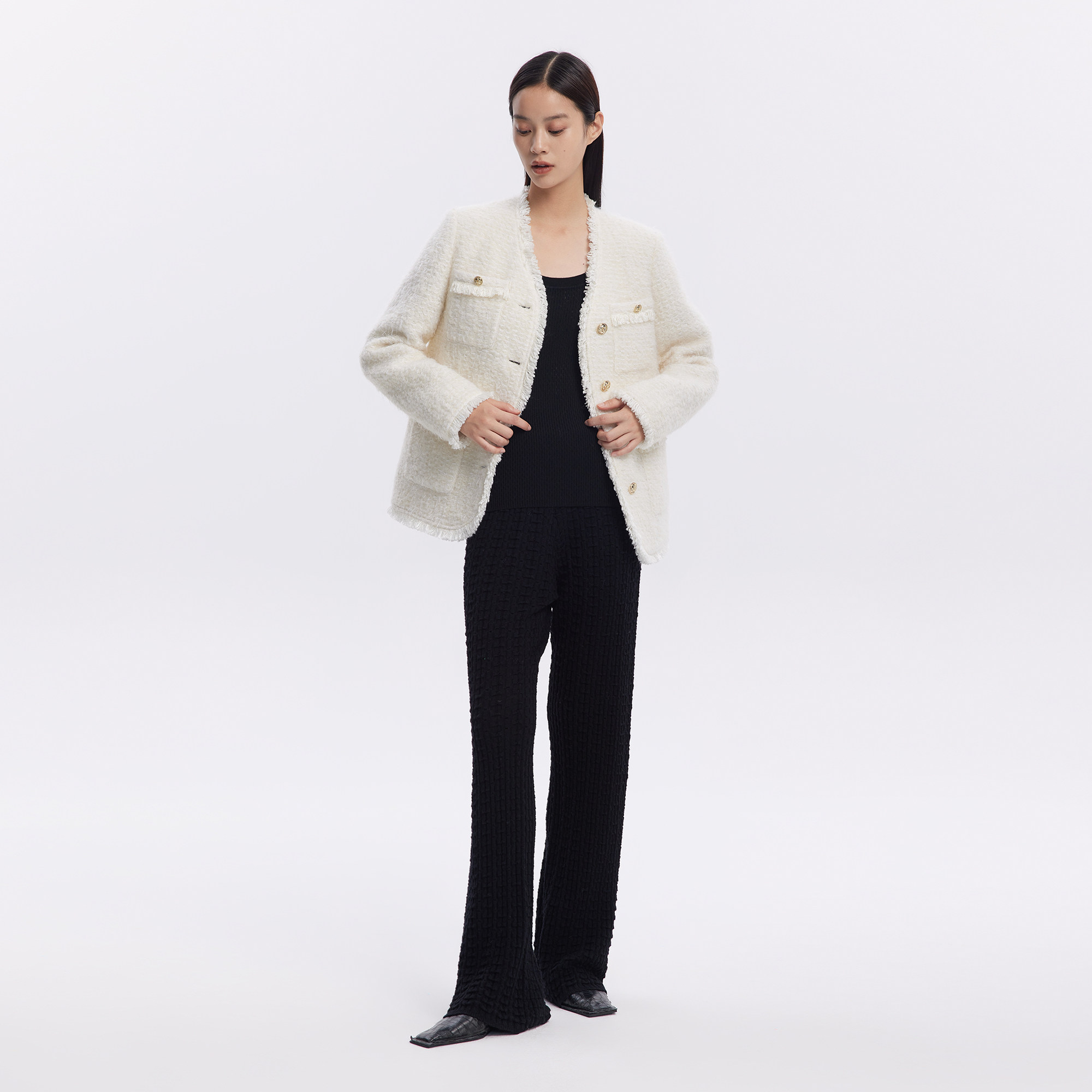 basichouse百家好小香风羽绒服2022新款冬季高级气质羽绒服