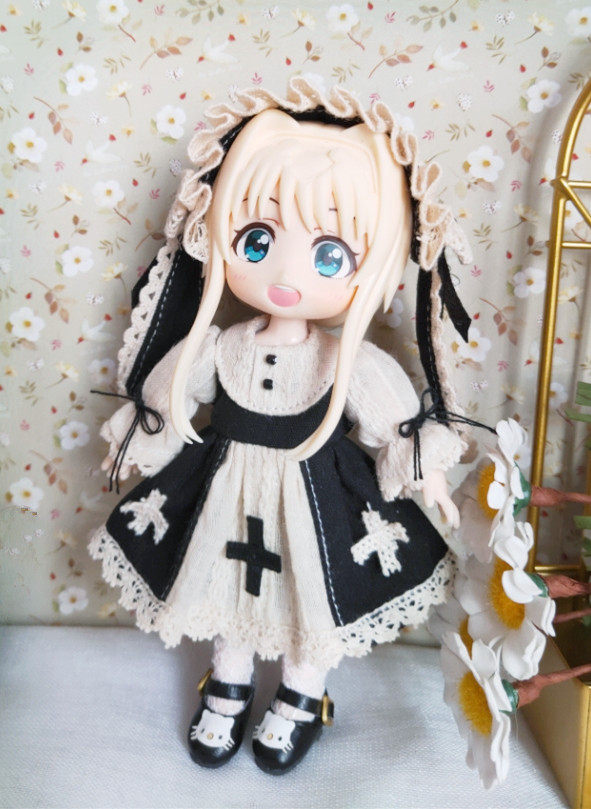 ob11娃衣12bjdgscddfpiccodo欧式十字连衣裙套装娃娃