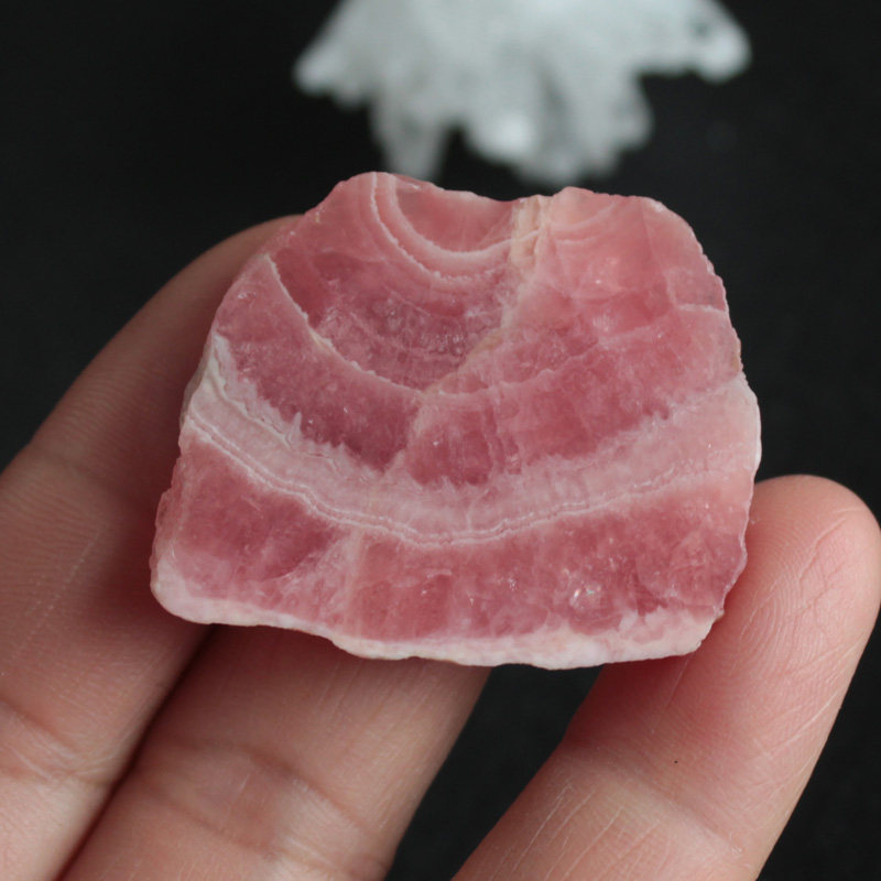 水玉冰魄天然阿根廷红纹石原石原石矿物标本锰錂毛料摆件