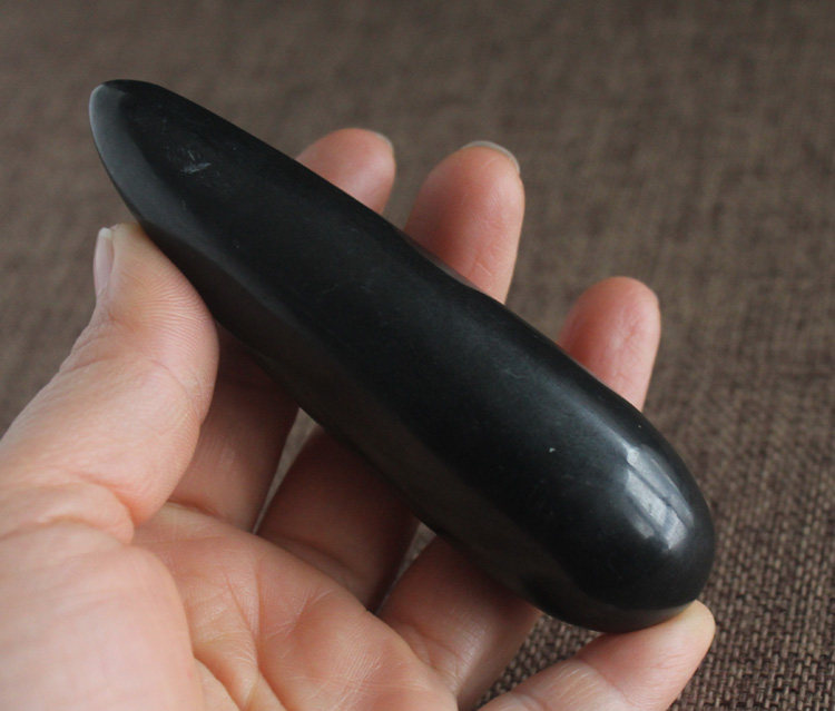 水玉冰魄天然黑石按压可按摩眼脸部身体穴位实物摆件