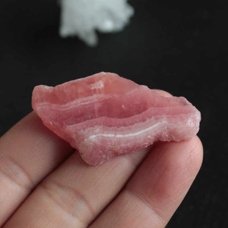 水玉冰魄天然阿根廷红纹石原石原石矿物标本锰錂毛料摆件