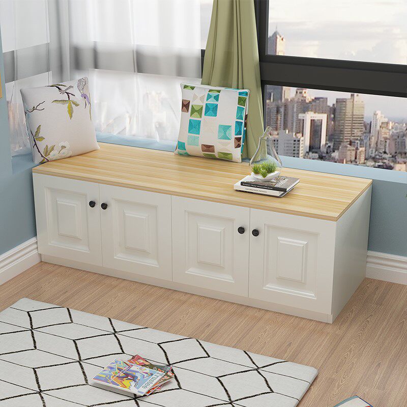 阳台柜子矮柜储物柜飘窗物柜实木落地可坐收纳飘窗柜