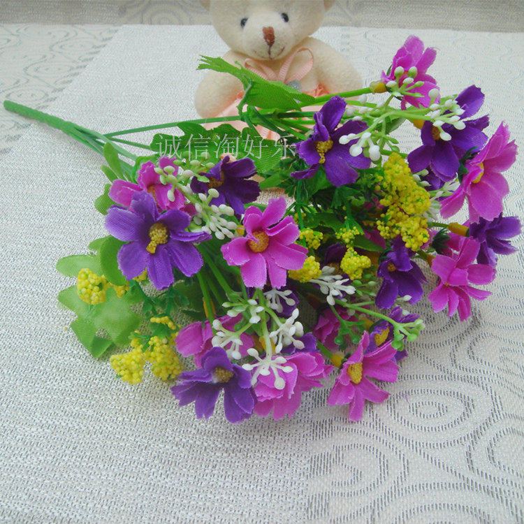 室内装饰塑料花假客厅摆设布花塑胶绢花单支小雏菊仿真花