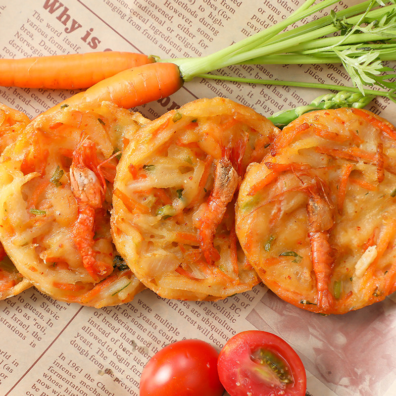 虾饼油炸米兰鲜脆香酥300g10片方便食材小吃虾类制品