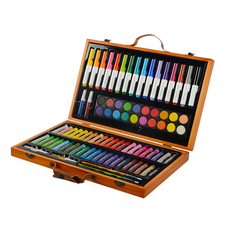 凯蒂卡乐画笔礼盒实木画工工具儿童126件套装安全画笔