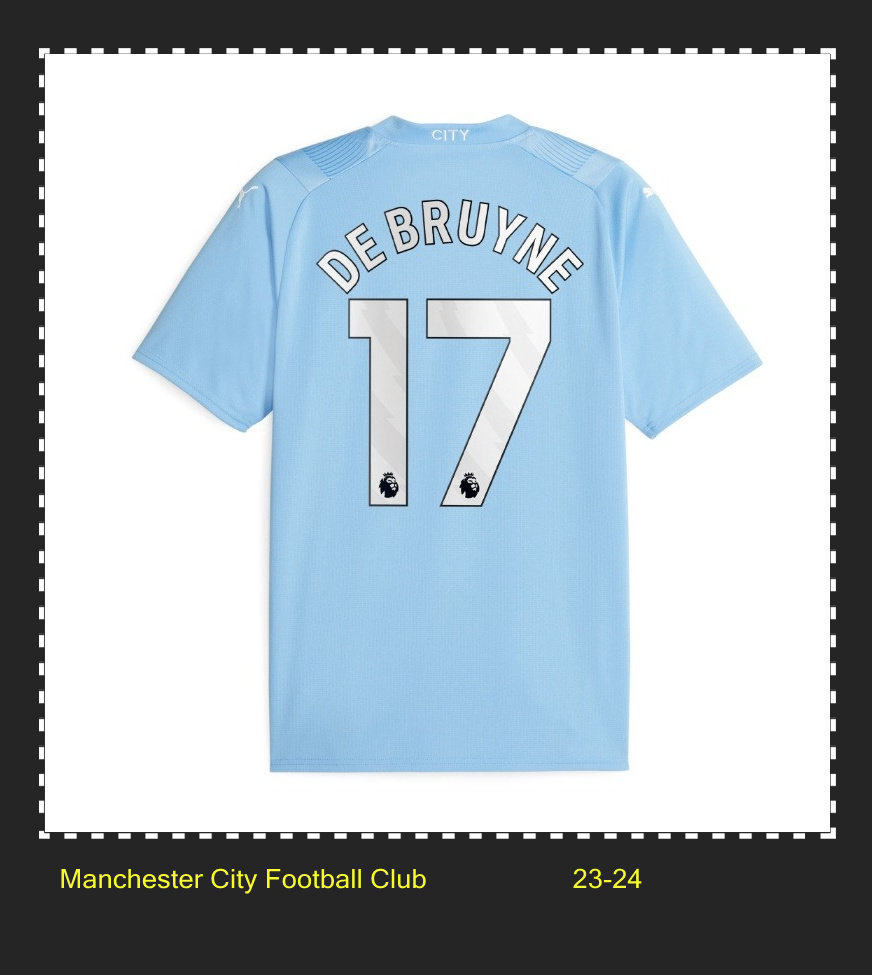 2324曼城主场球衣9号哈兰德短袖球迷版17号德布劳内球员版足球服