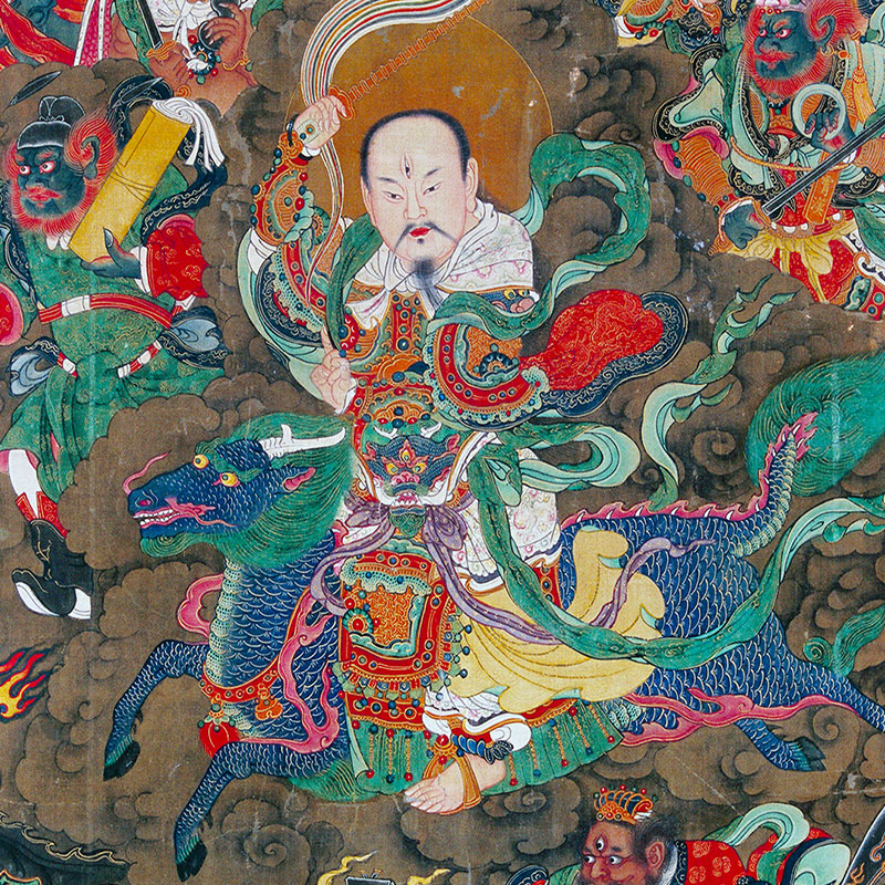 雷祖画像九天应元雷声普化天尊挂画道教神像国画
