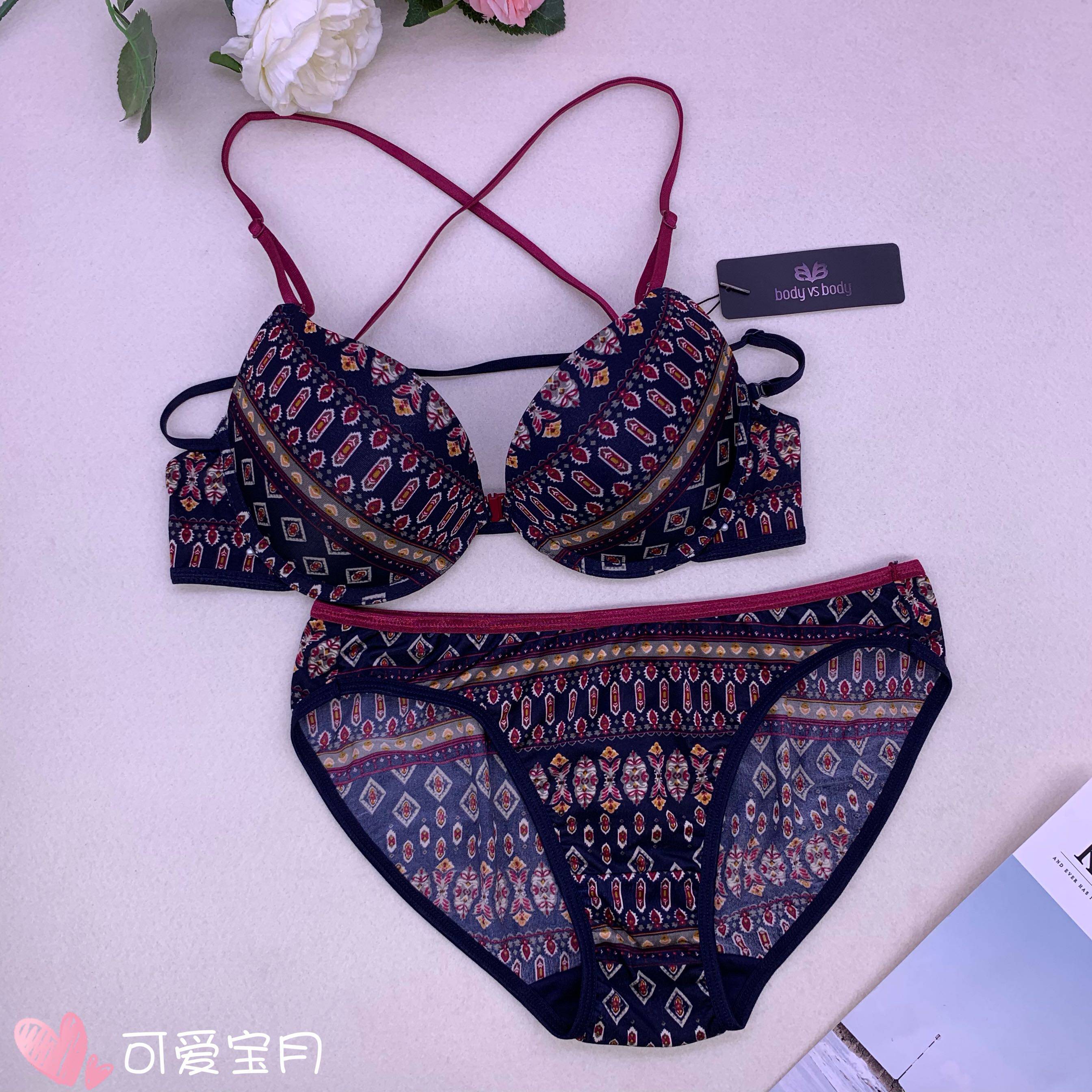 韩国ullalabvb软钢钢圈内衣民族风舒适舒适美美背文胸