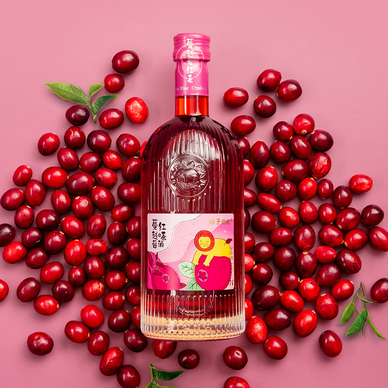 醉鹅吃喝狮子子歌歌蔓越莓红茶果酒女士低度果酒
