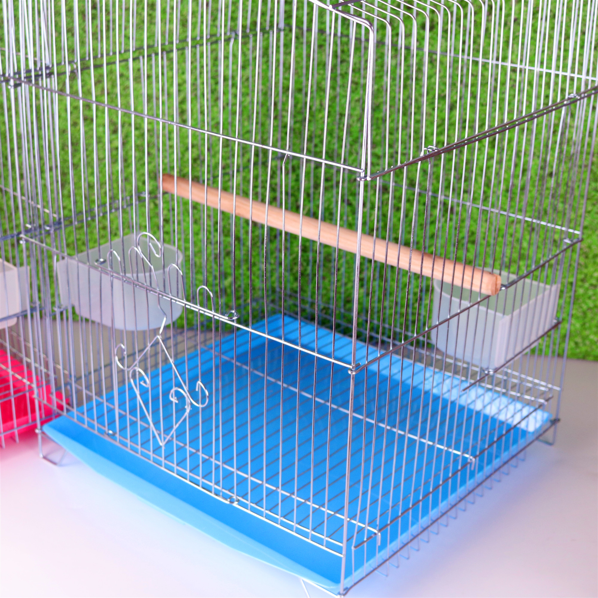 虎皮鹦鹉鸟笼大号电镀色鸟笼子八哥鹩哥画眉鸟笼