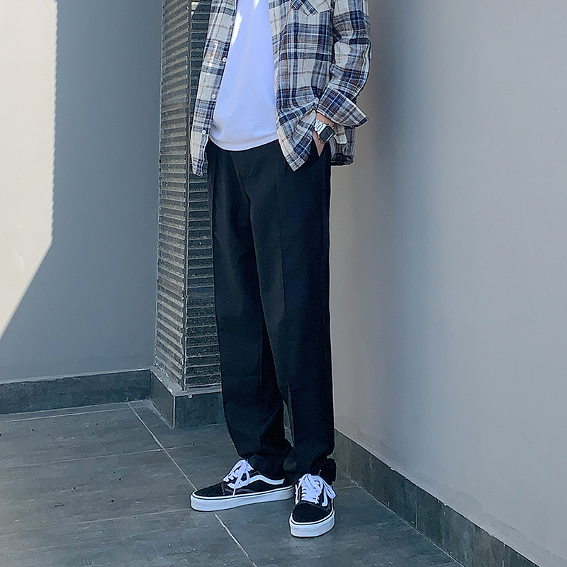 陈智文春秋韩版坠感西裤百搭休闲宽松长裤男式直筒休闲小西裤潮流