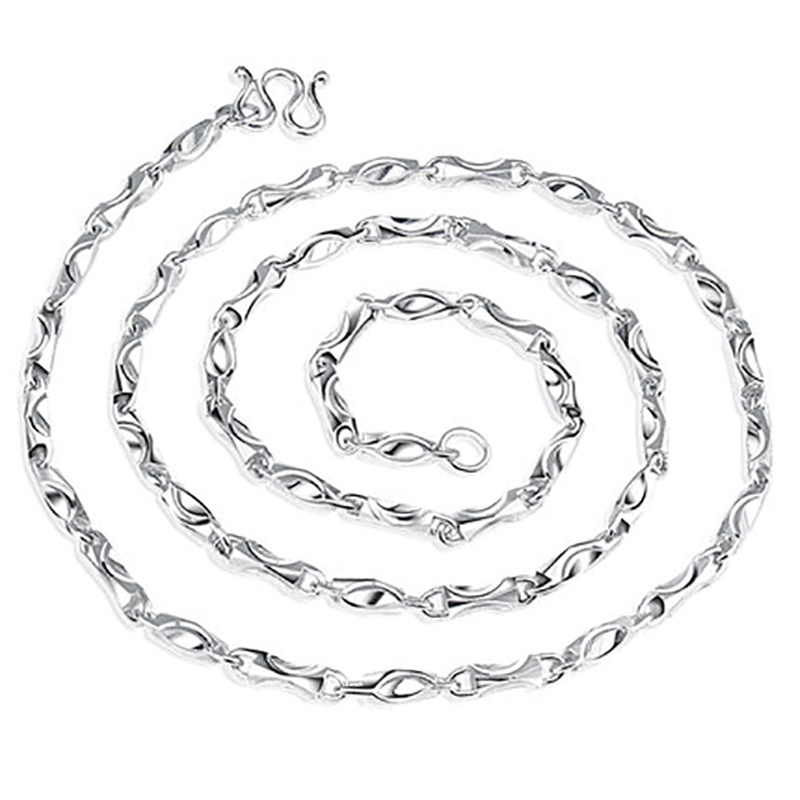 999纯银项链男士元宝链韩版锁骨时尚霸气单链男银饰品礼物 - 贵族银楼