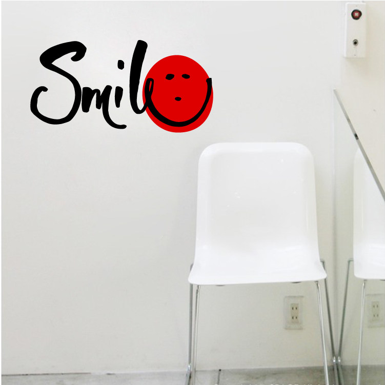 笑脸表情玻璃门贴纸韩式北欧欧风创意时尚smile墙贴