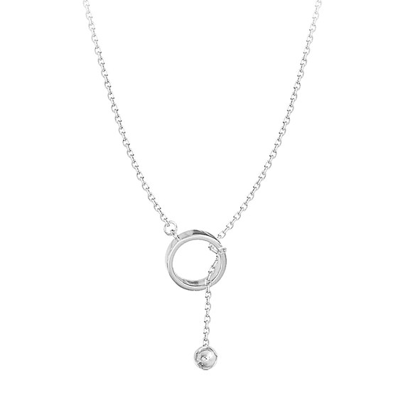 S925 sterling silver circle necklace design niche a two geometric round beads running the fixture of the fixture chain fashion women S925 sterling silver circle necklace design niche a two geometric round beads running the fixture of the fixture chain fashion women