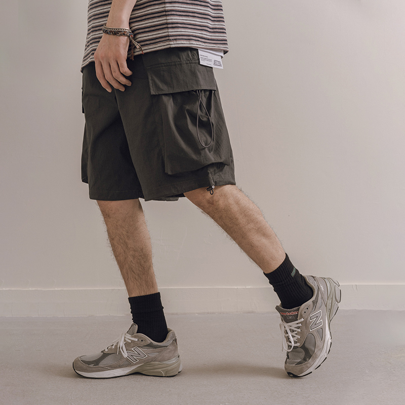 NOTHOMME日系潮牌宽松抽绳工装短裤五分裤男士夏季薄款休闲裤国潮