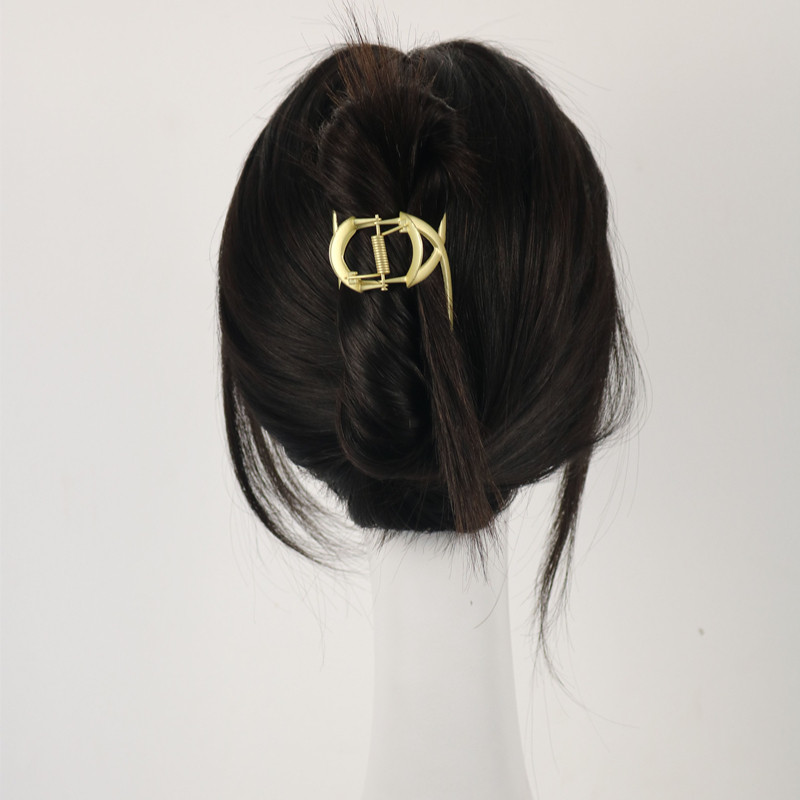 蕾丝手织真人发丝假发透气中长直发鲨鱼夹后脑勺可扎网红发夹假发