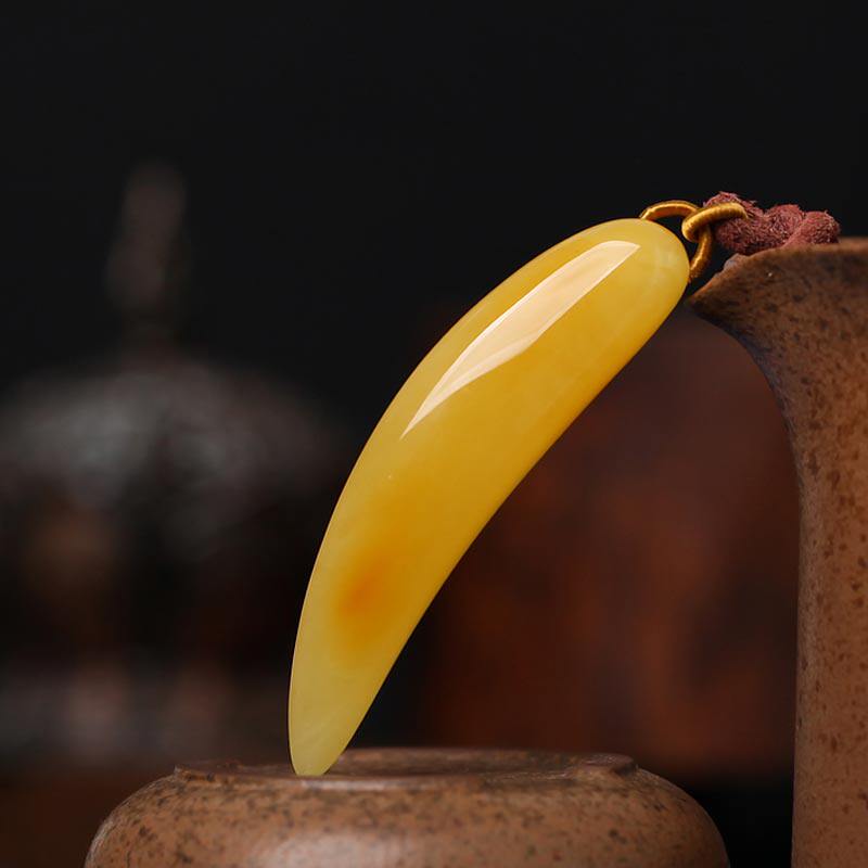 吊坠碧雅珠宝天然波罗的海鸡油黄满蜜蜜蜡狼牙534g时尚男女颈饰