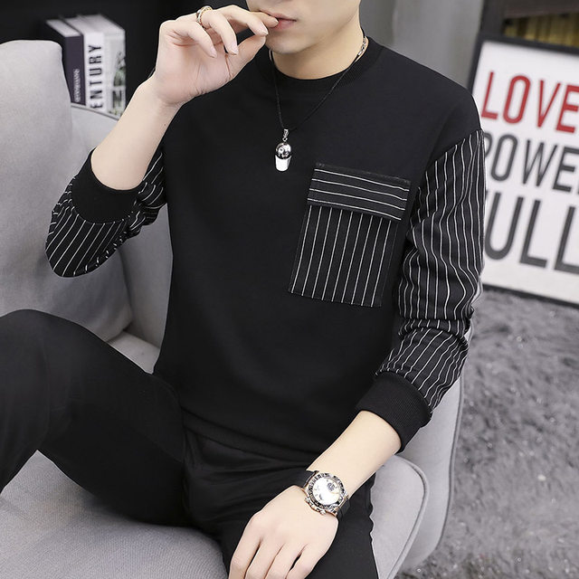 Hoodie men's autumn/winter fashion 2020 fashion INS with plush and thickened upper clothes long sleeve T-shirt men's autumn wear Hoodie men's autumn/winter fashion 2020 fashion INS with plush and thickened upper clothes long sleeve T-shirt men's autumn wear