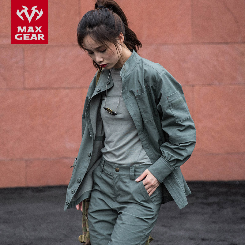 定制 MAXGEAR潜颖户外夹克女时尚潮流显瘦直领大口袋保暖休闲外套