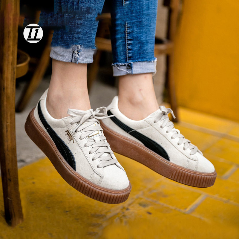 彪马女鞋蕾哈娜puma松糕鞋厚底增高platform黑棕白棕板鞋363559 - ott