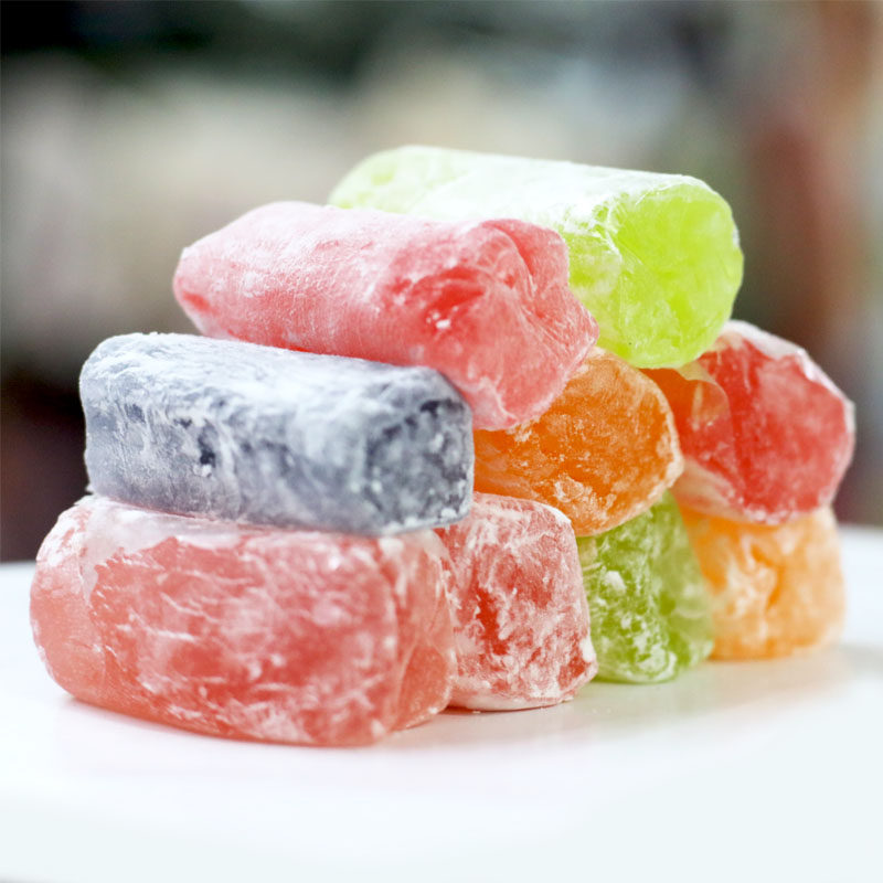 圣福记蓝莓味高粱饴500g包装网红糖果休闲零食水果拉丝软糖麦芽糖